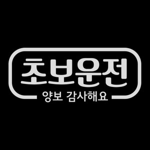 제제데코 초보운전 스티커 심플라인 초보운전, 반사(밝은은색), 1개