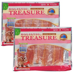 트레져 강아지용 사사미 포장지 랜덤 발송, 젤리 사사미 슬라이스, 2개입