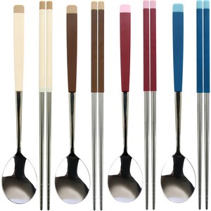 보네르 컬러믹스 4인 수저세트, 1세트, 수저(크림 + 브라운 + 버건디 + 블루)