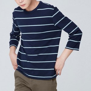 마인드브릿지 남성용 PC변형조직 핀스트라이프 7부 커플 티셔츠 MSTS5103