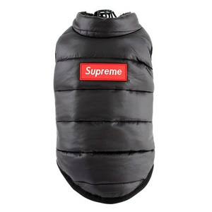 도그아이 슈프림 패딩 강아지옷, 블랙