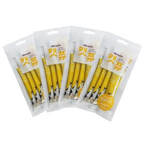 Miracle 캣쮸 고양이 간식 65g, 연어 + 치킨 혼합맛, 4개