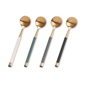 보겐 카라 티스푼 4종 세트 골드, 화이트, 올리브, 차콜, 블랙, 1세트