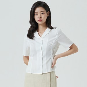 미쏘 린넨라이크 카라 뒷밴딩 블라우스