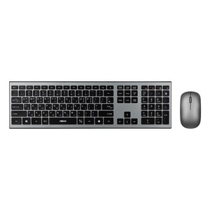 앱코 WKM160 펜타그래프 무선 키보드 + 마우스 오피스 세트, 키보드(WKM160K), 마우스(WKM160M ), 메탈릭 그레이, 블랙, 일반형