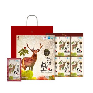 개성상인 홍삼 녹용보 30포 x 6박스 + 쇼핑백 6p, 70ml × 1세트, 1세트