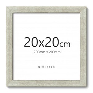 슬림 라인 우드 액자 정사각, 실버