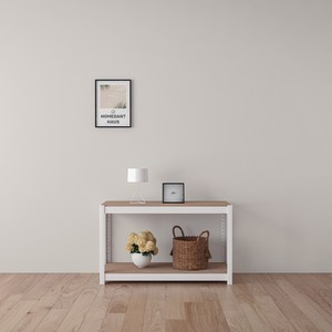 스피드랙 업그레이드형 홈던트하우스 철제 선반 2단, 화이트