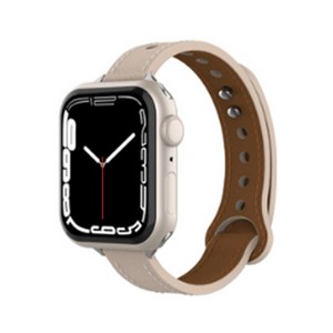 랩씨 스마트워치 슬림 레더 버튼 스트랩, 핑크샌드