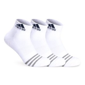 아디다스 여성용 메쉬 삼선 쿠션 발목양말 3켤레, 화이트