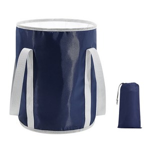 픽샵커머스 라이프스윗 캠핑 청소 세차 족욕 다용도 기능 접이식 양동이 기본 + 파우치, 네이비