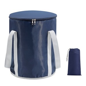 픽샵커머스 라이프스윗 캠핑 청소 세차 족욕 다용도 기능 접이식 양동이 덮개 + 파우치, 네이비