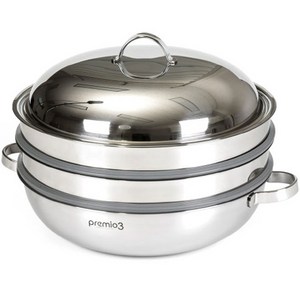 키친아트 인덕션 프리미오3 통3중 3단 찜냄비 혼합색상 10572, 36cm, 1개