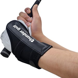천둥골프 코킹아대 2중밸크로 손목교정기, 블랙
