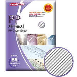 라미에이스 PP제본표지 사선투명 500MIC 100p, B5, 투명