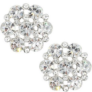 포인트 보석 큐빅 단추 스플렌 23mm, 니켈화이트, 2개