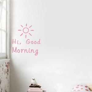 나음다름 Hi Good Morning 투명 스티커, 핑크