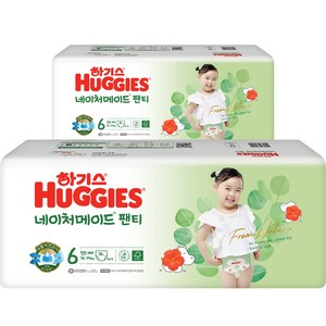 하기스 NEW 네이처메이드 팬티형 기저귀 여아용 점보형 6단계(14~19kg), 76매, 점보
