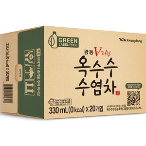 광동옥수수수염차 그린 무라벨, 330ml, 20개