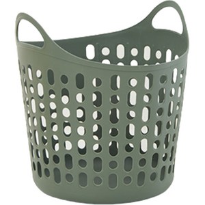 샤바스 소프트 펀칭 세탁바스켓 28L, 카키 그레이