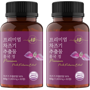 네이처발란스 프리미엄 차즈기 추출물 홍국 정 60g, 60정, 2개