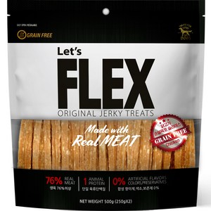 플렉스 강아지 그레인프리 순살 슬라이스 육포, 닭고기, 500g, 1개