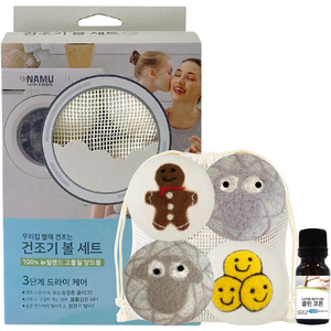 나무 건조기 양모 무늬볼 4종 + 클린코튼 퍼퓸 세트, 혼합색상, 1세트