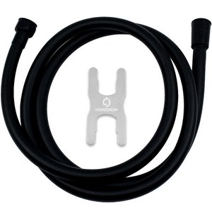 홈다움 안꼬이는 말랑이 pvc 튜브형 샤워호스 1.5m + 스패너 세트, 1개, 블랙