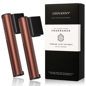 GIOVANNY 파워스틱 차량용 디퓨저 케이스 2p + 리필 4p 1세트, 시즐 브라운 ( 아베피치 )