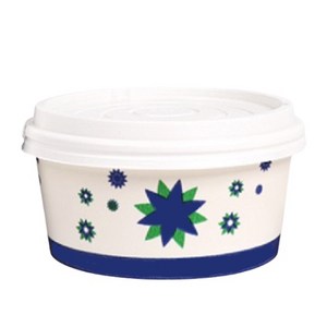 생활을그리다 종이용기 별무늬 디자인 124 x 102 x 60 mm 520ml + 뚜껑 세트, 50세트