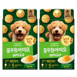 풀무원 아미오 자연담은 강아지 계란 과자, 계란맛, 50g, 2개