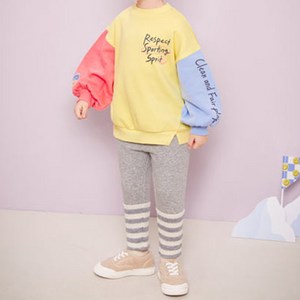젤리스푼 여아용 New 히트 스트라이프 밍크 기모 레깅스