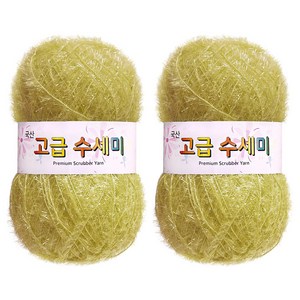 yarna 고급 수세미 뜨개실 80g, 160 올리브버터, 2개