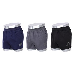 아디다스 남성용 통기성 퍼포먼스 코튼 트렁크 다크 패키지 3종 세트