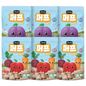 아넬라 유기농 퍼프 2종 x 3p 세트, 혼합맛(사과비트당근/푸룬), 1세트