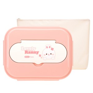 에디슨 프렌즈 하나로 스텐 식판 가방 세트, 핑크(흰토끼), 식판 + 가방, 1세트