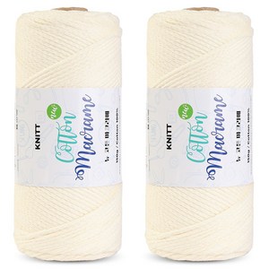 니뜨 뉴 코튼 마크라메실 150g, 02 아이보리, 2개