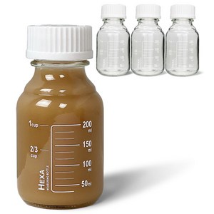 미르 헥사 눈금 유리병 MW250, 4개, 250ml