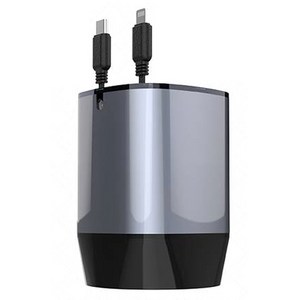 더존 4 in1 PD 초고속 릴타입 차량용 시거잭 어댑터 PT-17, 그레이 + 블랙