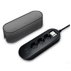 네모탭 USB 2PORT 멀티탭 박스플러스 3구 SY-NA3 USB, 3m, 올블랙, 1개