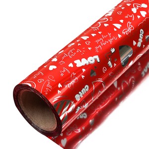 코코플러스 심쿵하트 롤 포장지 26.5cm x 17m, 레드, 1개