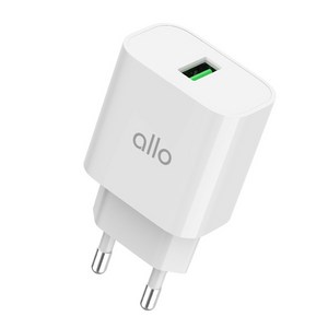 알로코리아 퀵차지 QC3.0 18W USB 고속 충전기, 화이트, 1개
