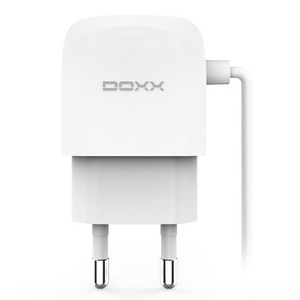 DOXX C타입 급속9V 일체형 휴대폰 충전기, 블랙, 1개