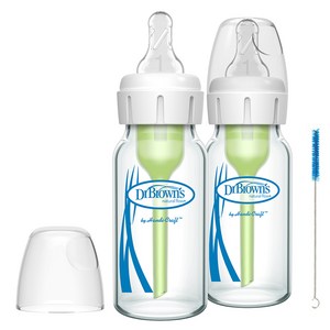 닥터브라운 옵션스플러스 내로우 유리젖병, 2개, 120ml