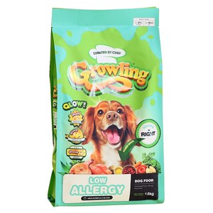 그롤링 강아지 글로우 로우알러지 밀웜 & 치킨 사료, 곤충, 1.8kg, 1개