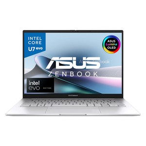 에이수스 2024 젠북 14 코어Ultra7 인텔 14세대, 포기 실버, 2TB, 32GB, WIN11 Home, UX3405MA-PP721W_2T