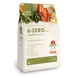 네츄럴랩 전연령용 6-ZERO PLUS CAT 3 건식사료, 연어, 1.2kg, 1개