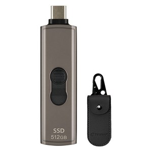 트랜센드 슬라이드 초소형 USB C 외장 SSD + 전용 파우치 세트 ESD330C, 512GB