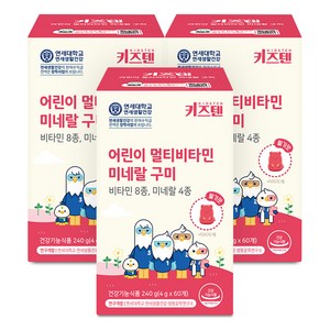 키즈텐 어린이 멀티비타민 미네랄 구미 240g, 3개