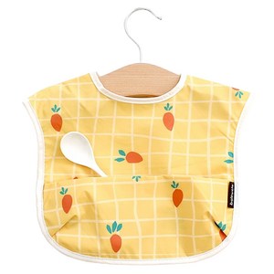 베이비클로 유아용 이유식 방수 턱받이, 당근 옐로우, 1개입, 1개
